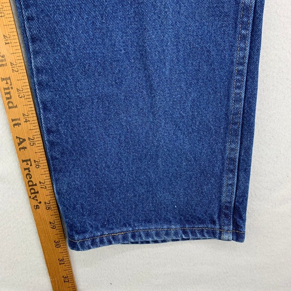 VTG Rustler Jeans‎ Straight Mens 38x32 Blue Faded Distressed Denim Retro Work - Picture 10 of 13